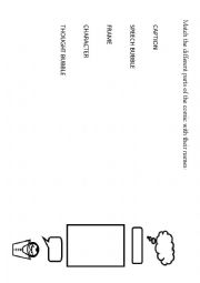 English Worksheet: Parts of the comic