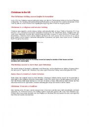 English Worksheet: Christmas in the US