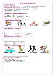 English Worksheet: Vocabulary about sports 