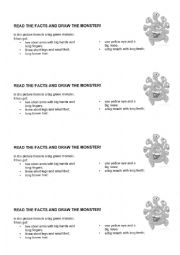 English Worksheet: Draw the monster