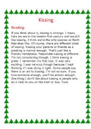 English Worksheet: KISSING