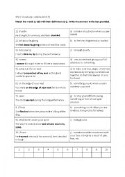 English Worksheet: Vocabulary Activity - Reacting to movies