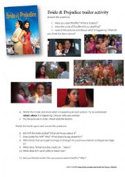English Worksheet: Bride and Prejudice trailer activity