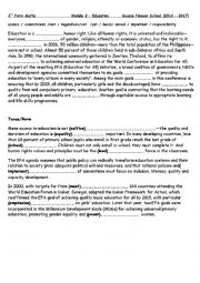 English Worksheet: 4th Form ( Module 2 Education ) Revision Sheet