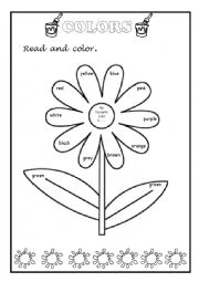 English Worksheet: COLORS