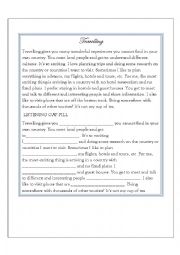 English Worksheet: travel