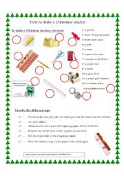 English Worksheet: How to make a Christmas cracker 1