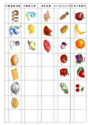 English Worksheet: food pictionary