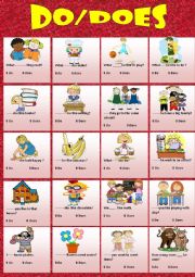 English Worksheet: Do/Does