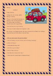 English Worksheet: reading lesson