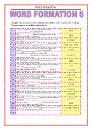 GRAMMAR REVISION - WORD FORMATION 6