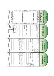 English Worksheet: My Book Report Bookmark