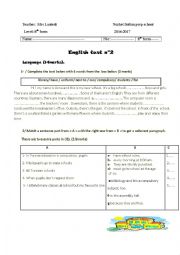 English Worksheet: test2 8th form