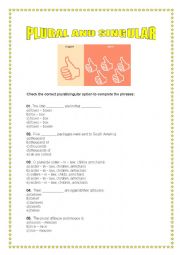 English Worksheet: Singular and plural. Check the correct one. With KEY