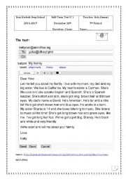 English Worksheet: End of term test N°1