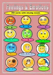 English Worksheet: Feelings and emotions with key