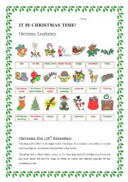 English Worksheet: Its Christmas time