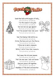 English Worksheet: Deck the Halls