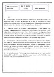 English Worksheet: END- OF SEMESTER TEST N1 first forms