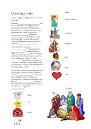 English Worksheet: The story of Christmas!