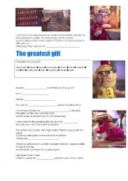 English Worksheet: Video Activity The greatest gift with link and key.