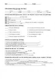 English Worksheet: 11th Grade Exam