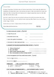 English Worksheet: 6th form test