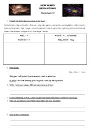 English Worksheet: New Years resolutions 2