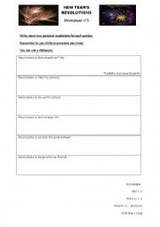 English Worksheet: New Years resolutions 3