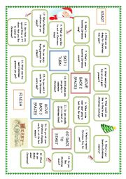 English Worksheet: Christmas Board Game