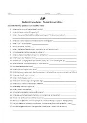 English Worksheet: Up The Movie Student Viewing Guide - Physical Science Edition