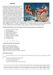 English Worksheet: Reading Comprehension Christmas