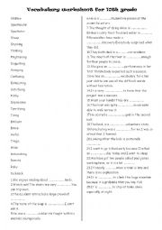 English Worksheet: vocabulary worksheet