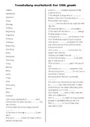 vocabulary worksheet