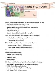 English Worksheet: country mouse and city mouse