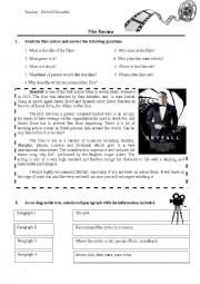 English Worksheet: Film review