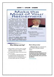 English Worksheet: lifelong learning