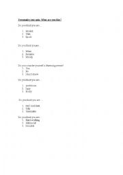 English Worksheet: personality activity