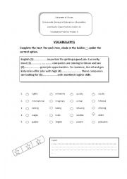 English Worksheet: Grammar Quiz