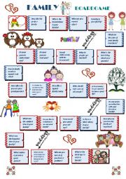 English Worksheet: Family Boardgame