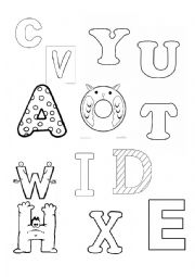 English Worksheet: Alphabet coloring