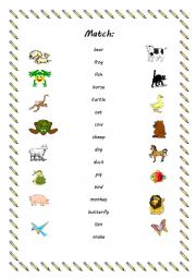 English Worksheet: Match activity