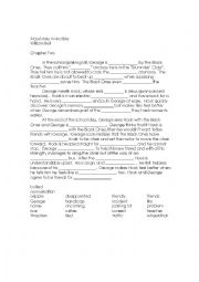 English Worksheet: Absolutely Invincible Chapter Two Cloze Activity