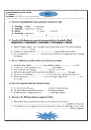 English Worksheet: Quiz for 2nd year bac Gateway 2