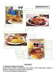 English Worksheet: Breakfasts