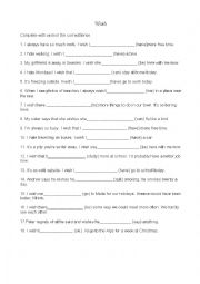 English Worksheet: Wish exercises