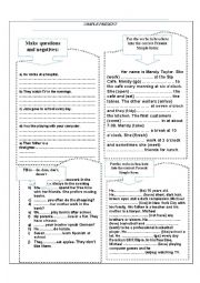 English Worksheet: SIMPLE PRESENT