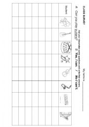 English Worksheet: Musical instruments survey