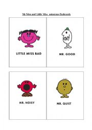 mr men antonyms flashcards