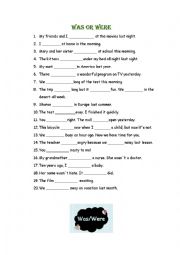 English Worksheet: Was or Were _ past Simple